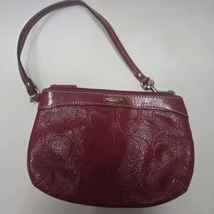 Coach Cherry Red Leather Wristlet